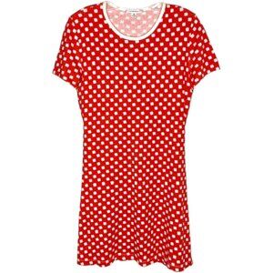 Carven Plaid & Clover Short Sleeved 100% Cotton Mini Dress - Red/White/Blue - M